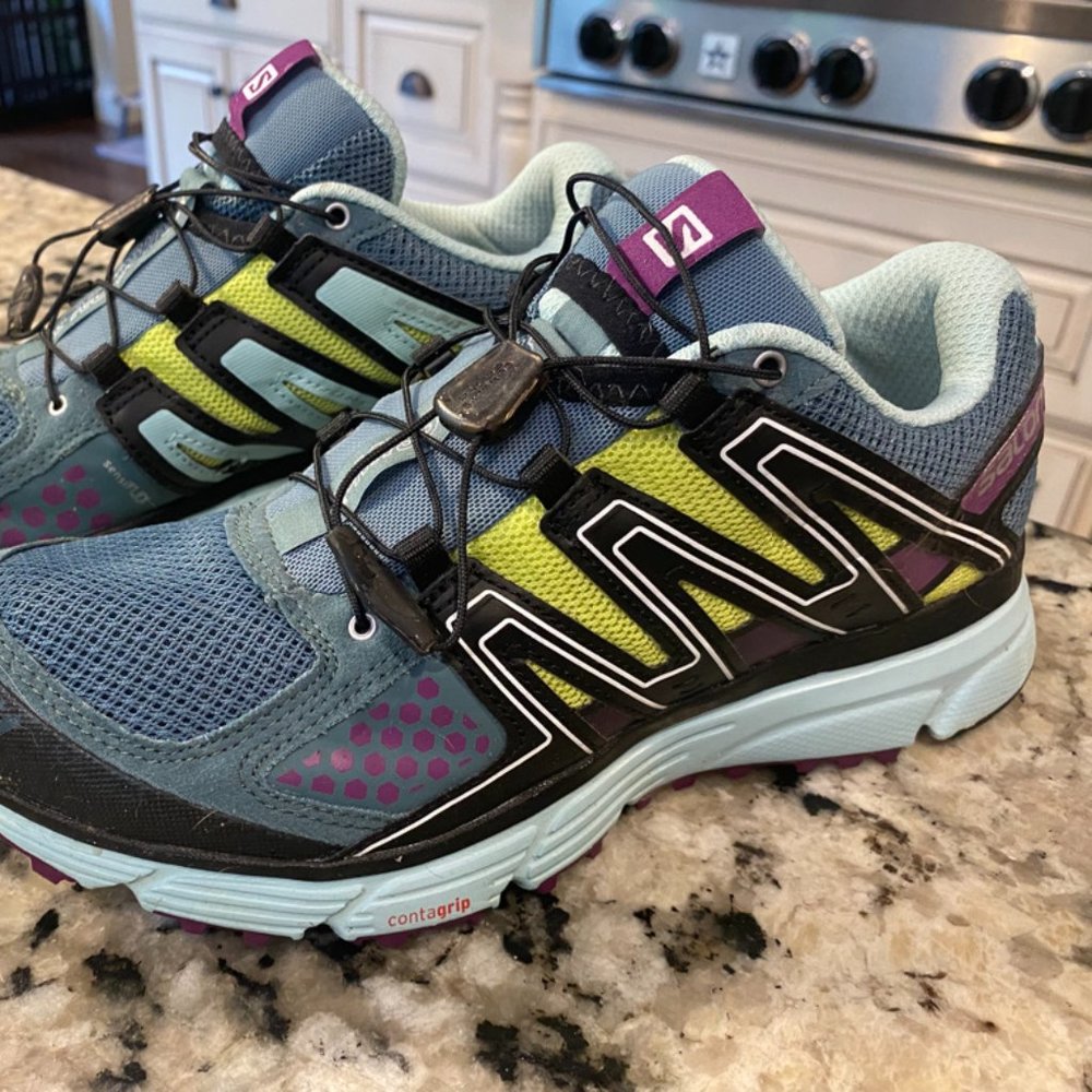 Womens Salomon X-Mission 3 Trail Running Shoe sz 8 Blue Purple